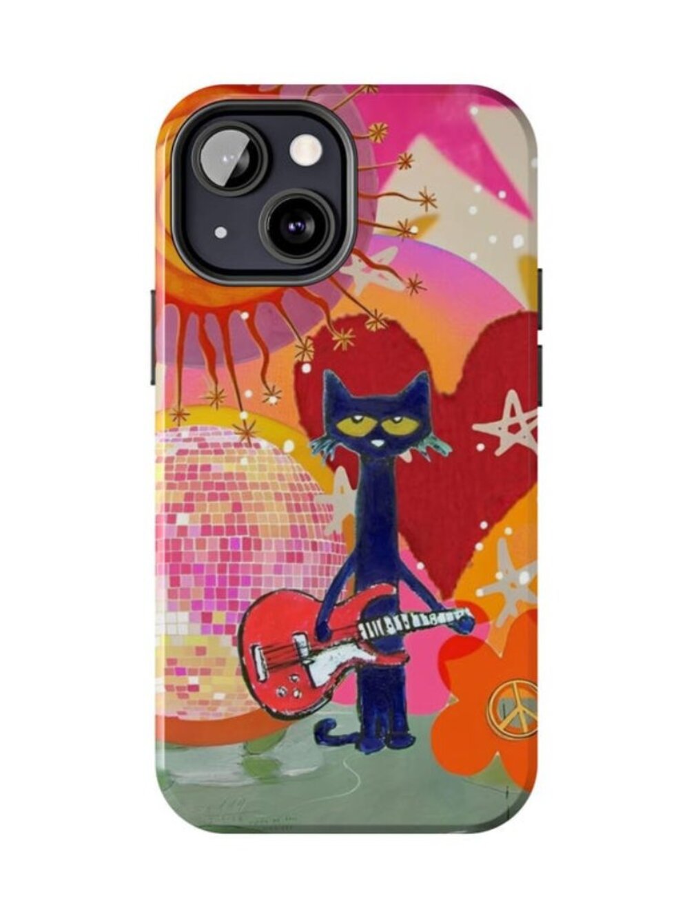 Pete the Cat Rock Star Graphic Tough phone Case - Fun Colorful Design